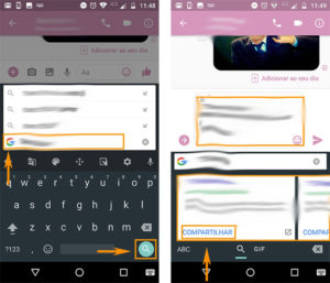 Você pode fazer buscas sem sair do chat.