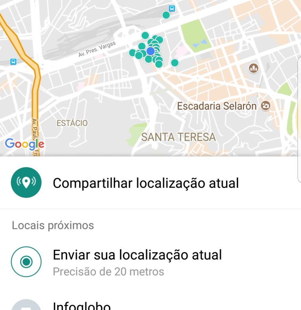 Você pode configurar por quanto tempo deseja transmitir sua localização.