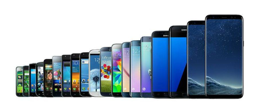 A evolução do Galaxy S até o Galaxy S10.