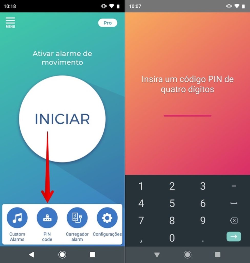 App “Não toque em meu telefone”