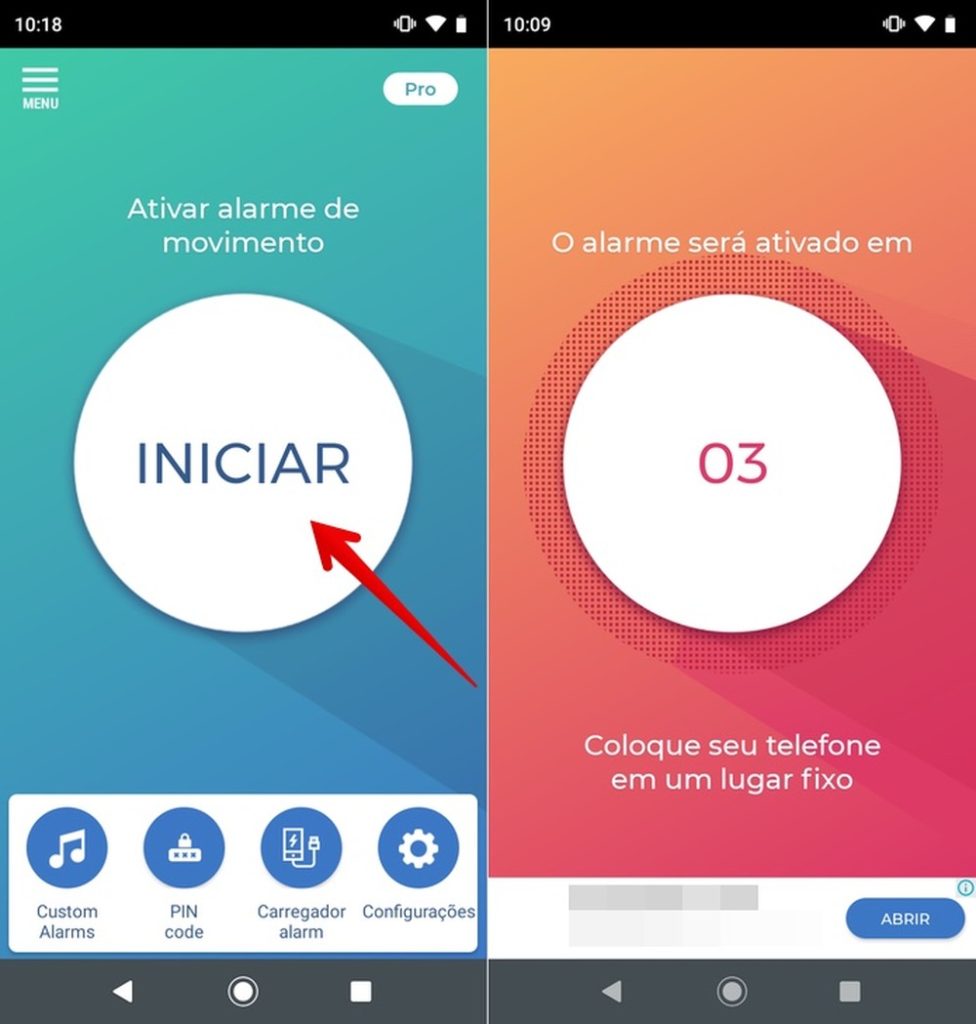 App “Não toque em meu telefone”