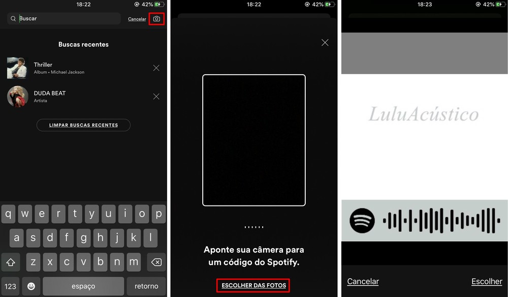 Compartilhamento com QR Code spotify