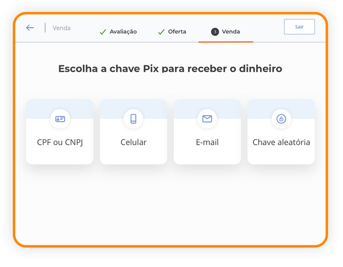 Print da tela da máquina de celular da Trocafone. Escolha do método de pagamento.