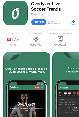 Captura de tela do aplicativo Overlyzer em aparelho iOS.