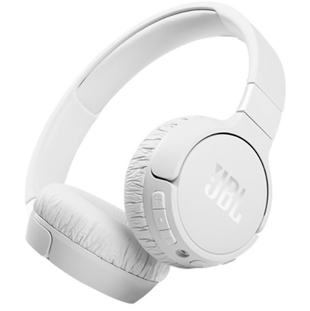 Imagem de um fone JBL Tune 660NC branco, com fundo branco.