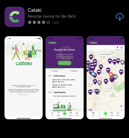 Printscreen da tela do aplicativo Cataki na App Store
