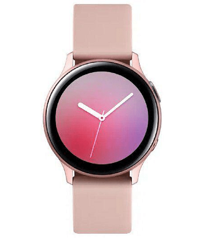 Galaxy Watch Active2 rosa em fundo branco.