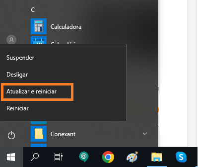 Printscreen da aba de atualizar do windows