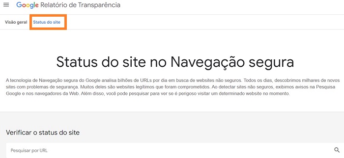 Printscreen da página de navegação do google