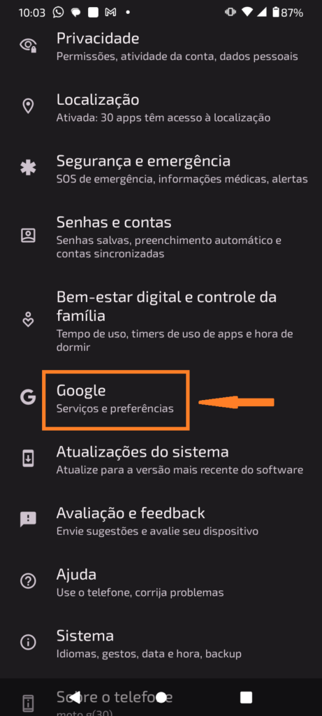 Imagem mostrando o passo a passo de como fazer backup no celular.